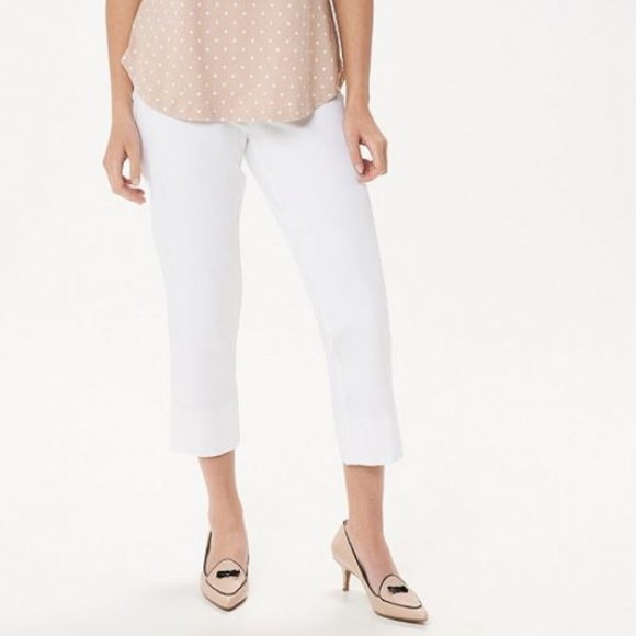Isaac Mizrahi Petite 24/7 Stretch Crop Pants with Back Slit Hem 465 - Picture 1 of 2
